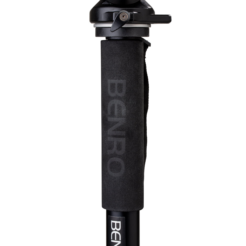 Black Benro camera flip monopod