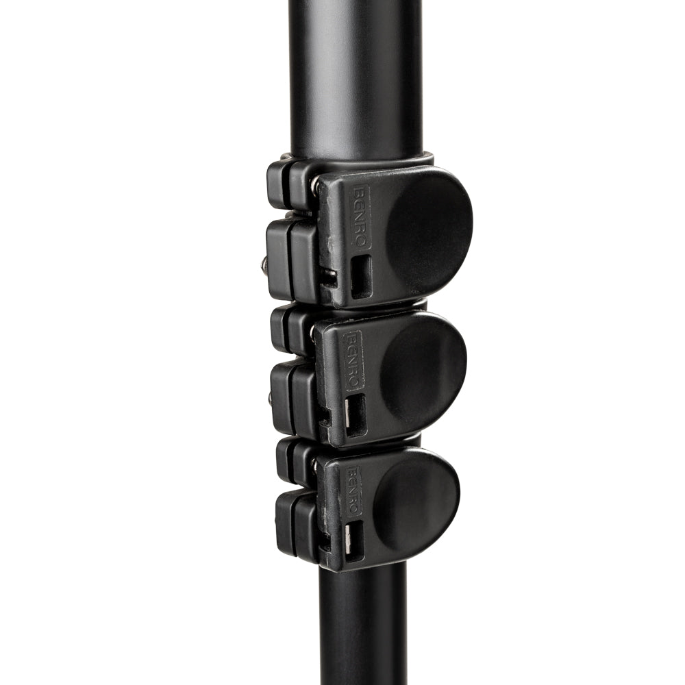 Flip monopod with adjustable clamps on a white background