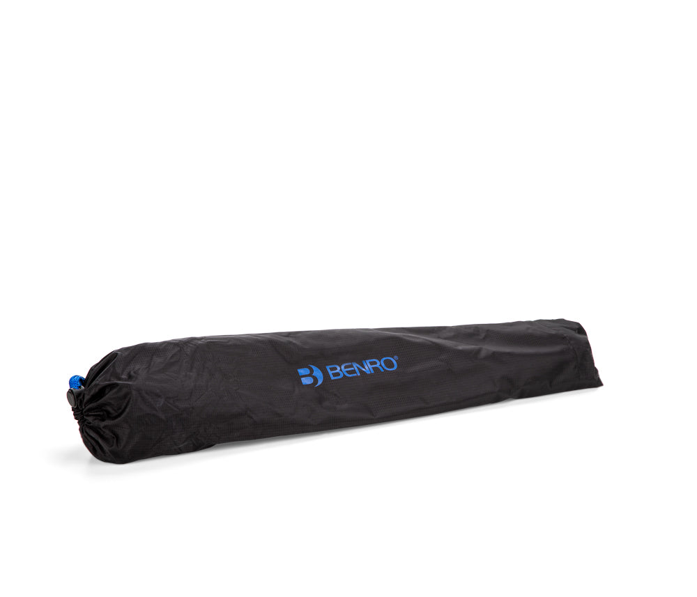 Black camera tripod bag with Benro logo on a white background
