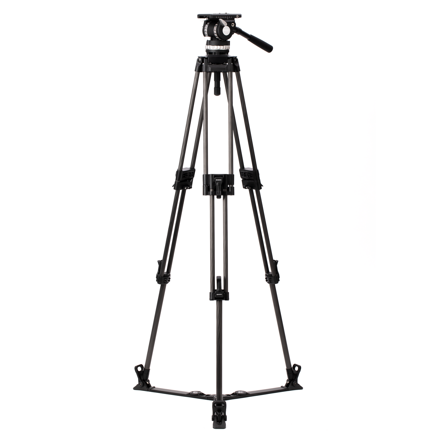 Benro BVX18 Professional Carbon Fiber Video Tripod Kit fully extended with fluid head