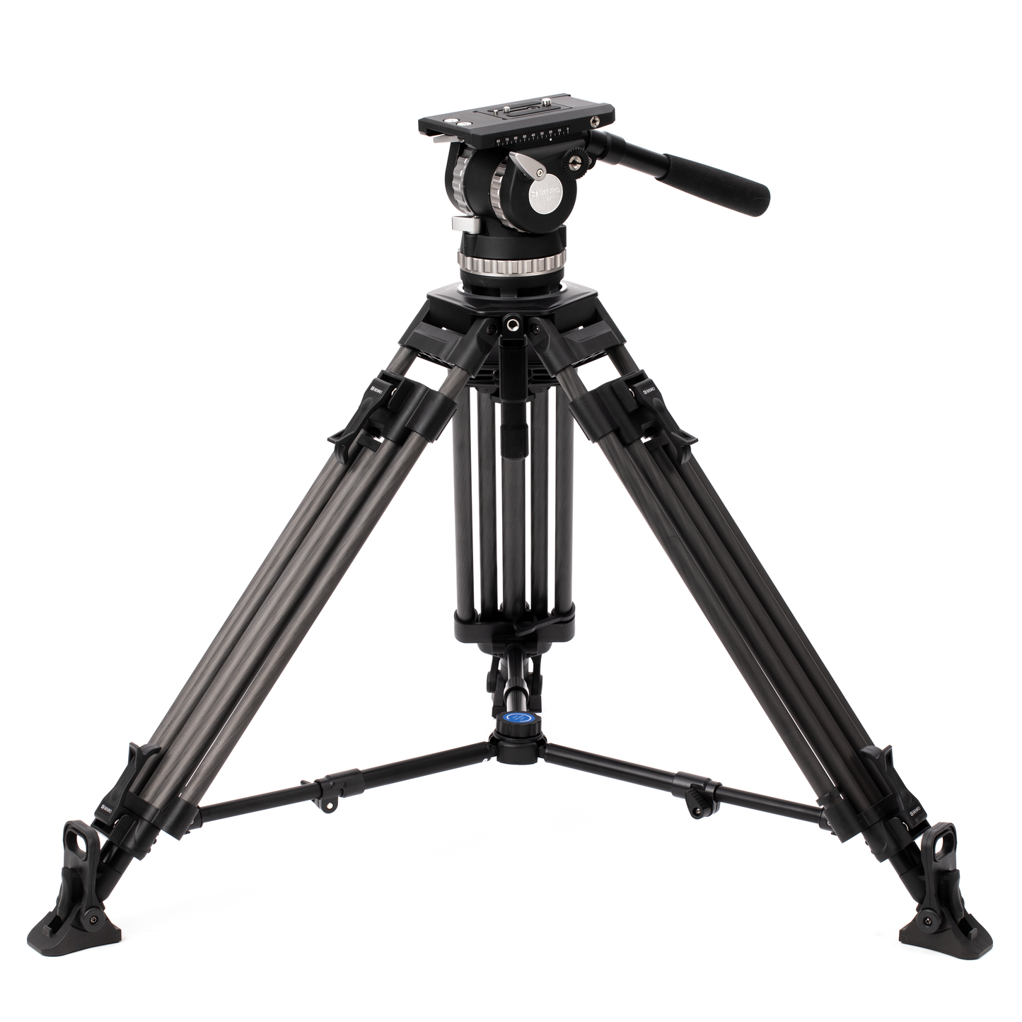 Built-in bubble level on the Benro BVX18 video head for easy leveling.