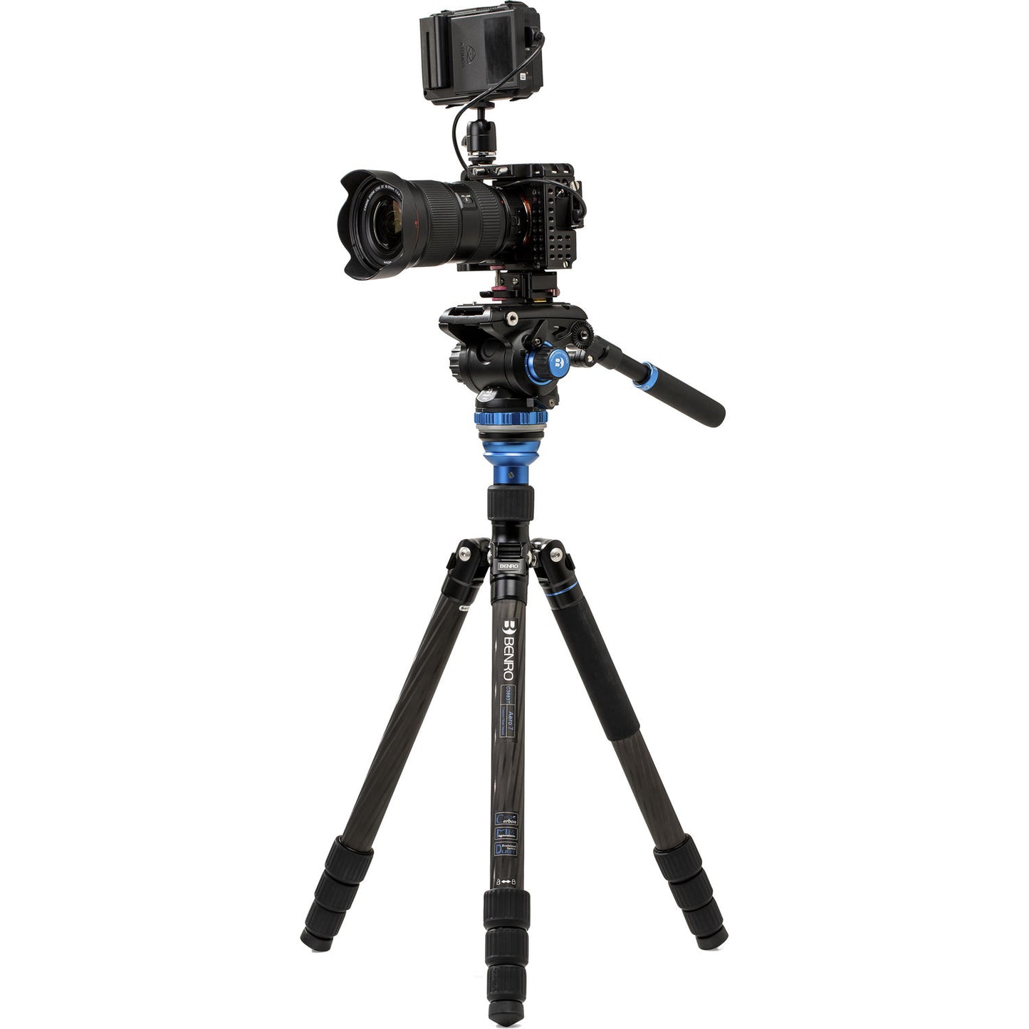 Benro C3883 Reverse-Folding Carbon Fiber Travel Tripod with S6Pro Fluid Video Head - Demo