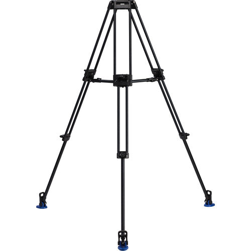 Close-up of the Benro A674TM tripod's dual spike feet with rubber pads, ideal for stable indoor and outdoor use on various terrains, paired with its robust aluminum legs.