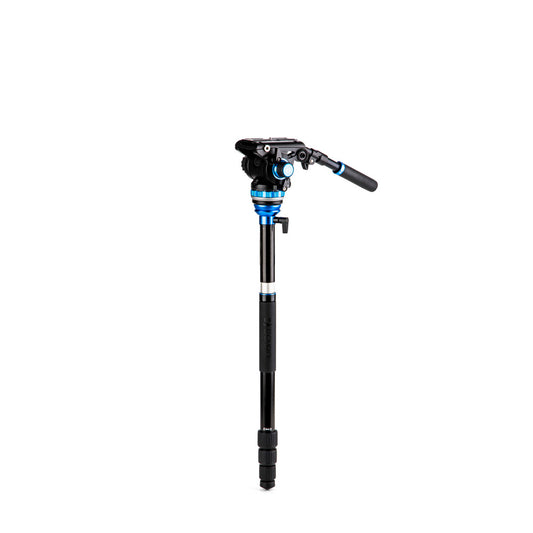 Compact Benro Aero 6 PRO tripod in folded position for easy travel and storage.