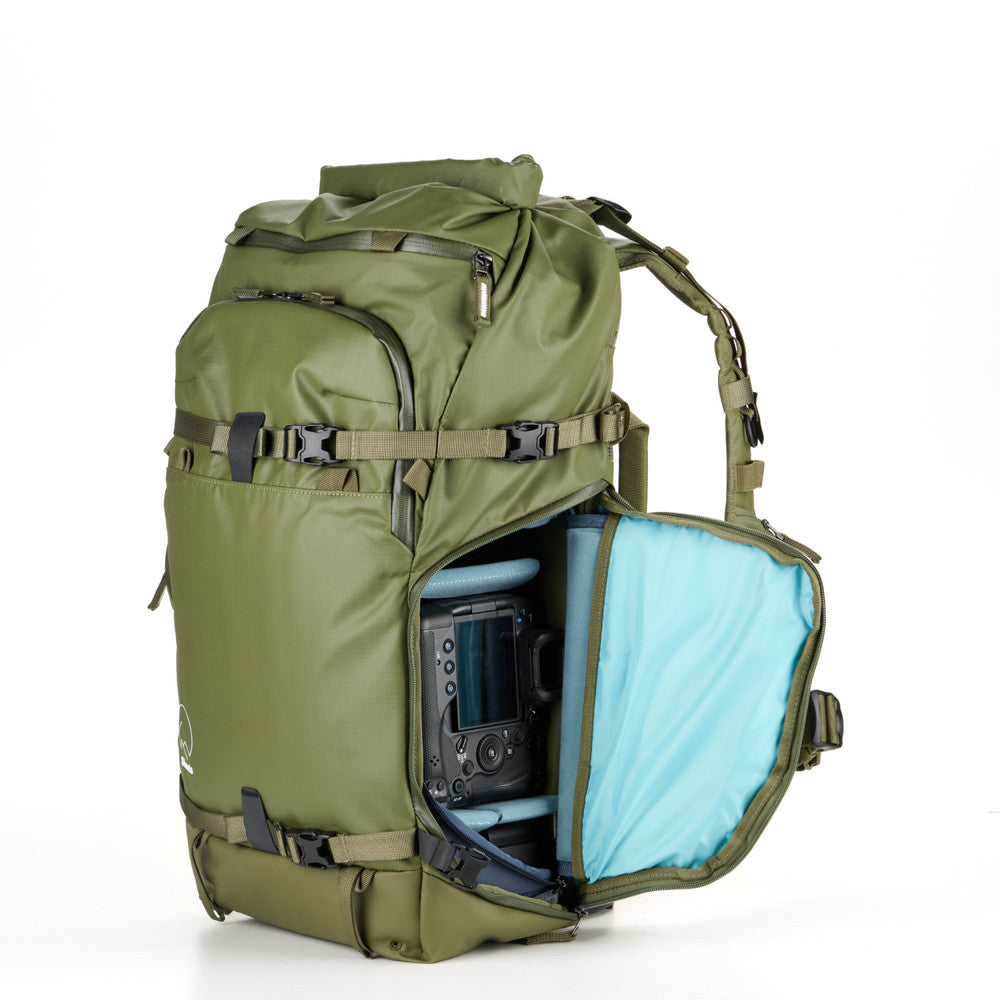 Side access camera compartment on Shimoda X40 backpack