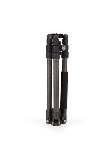 Compact reverse folding travel tripod FTA18CV0 fully folded for transport