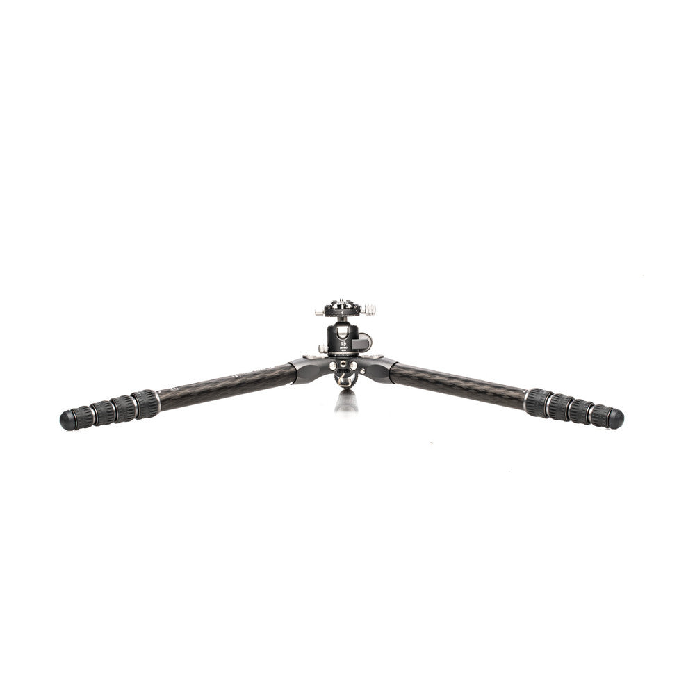 Portable Benro Tortoise tripod with aluminum leg spider, 3 accessory sockets, and self-adaptive head screw for compatibility with most heads.