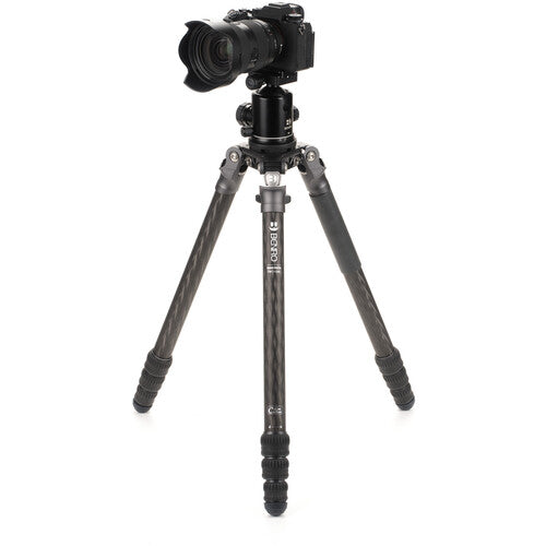 Detail of the Benro Mammoth tripod’s quick-release levers for fast adjustments.