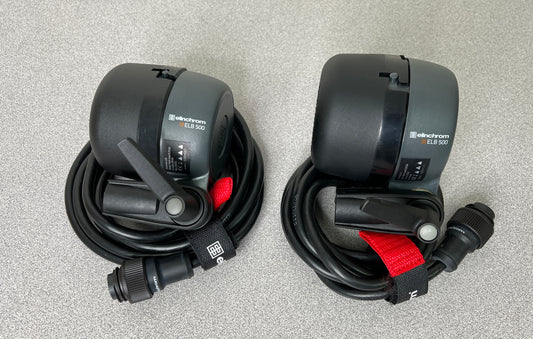 Close-up of the ELB 500 TTL's 14.4V Li-Ion battery, showing the charge level indicator.