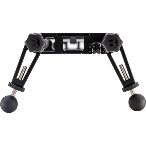 Benro MoveOver8B slider with external monitor mounted, utilizing the four 1/4"-20 threaded holes