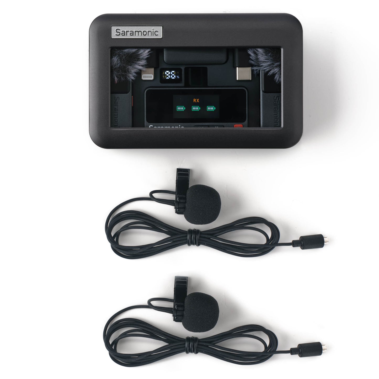 Portable charging case for Saramonic Air wireless mic system