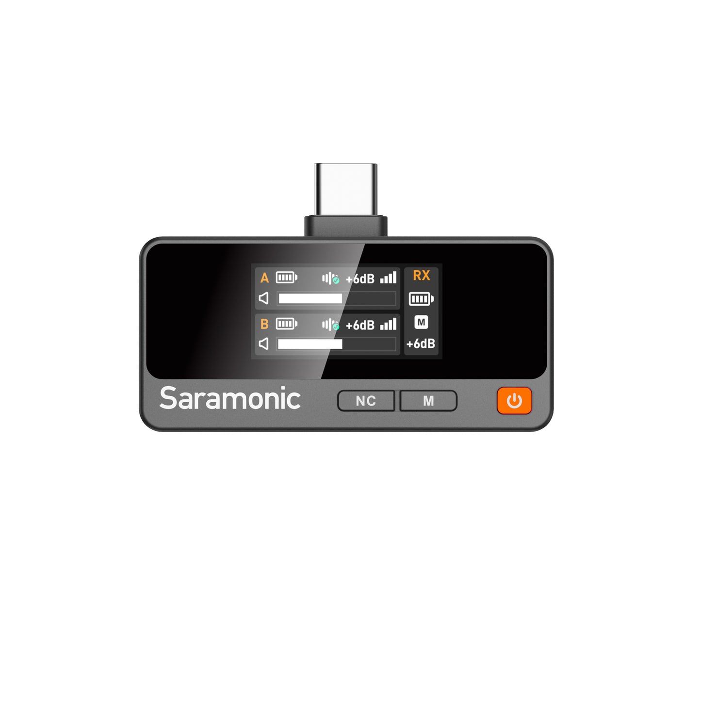 Saramonic Air wireless mic system in use for podcast recording setup