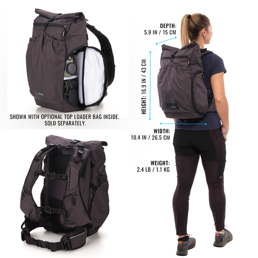 Stylish lightweight camera backpack for female photographers on the go
