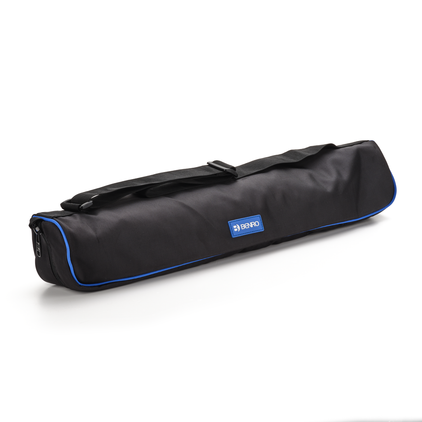 Benro carrying bag featuring blue trim, designed for a Benro tripod.
