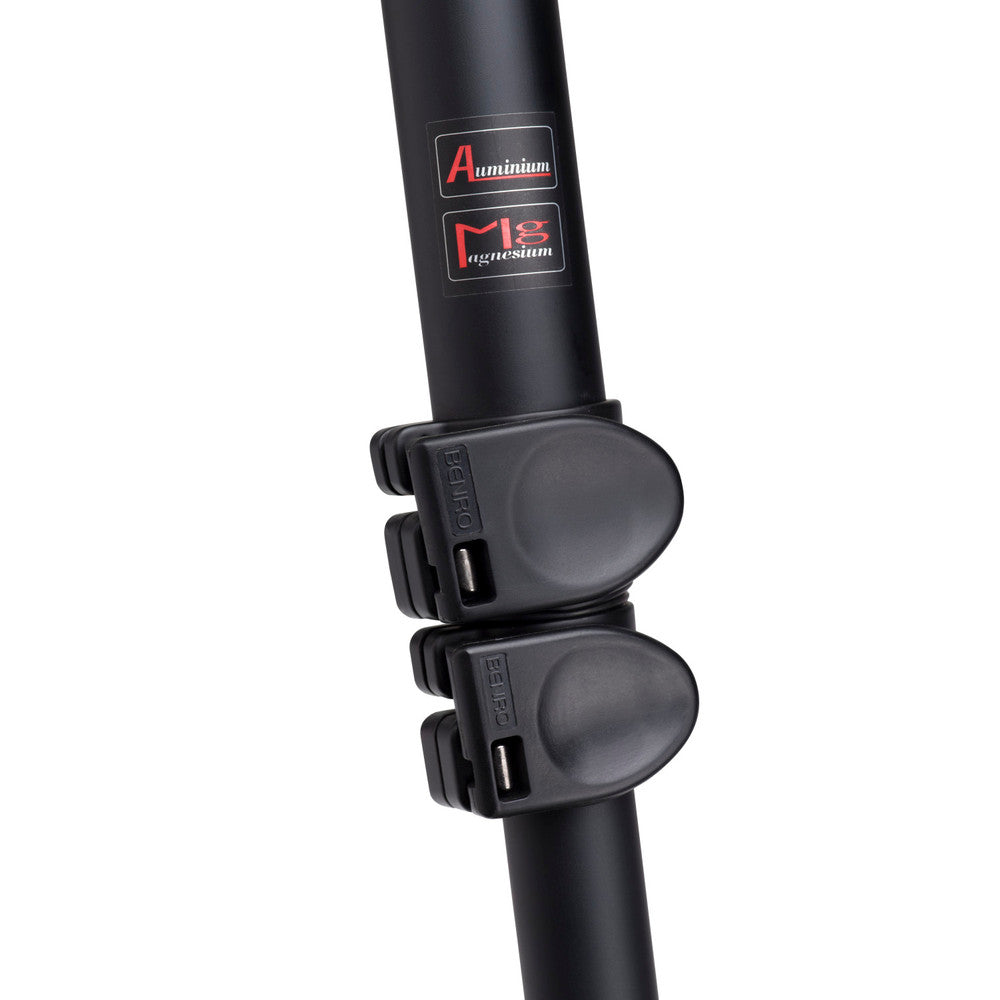 Benro A373FBS6PRO video tripod with S6 PRO head, featuring continuous pan/tilt drag, +90°/-75° tilt range, and two 1/4"-20 accessory mounts for professional videography setups.