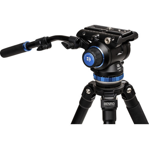 Video tripod head with drag control