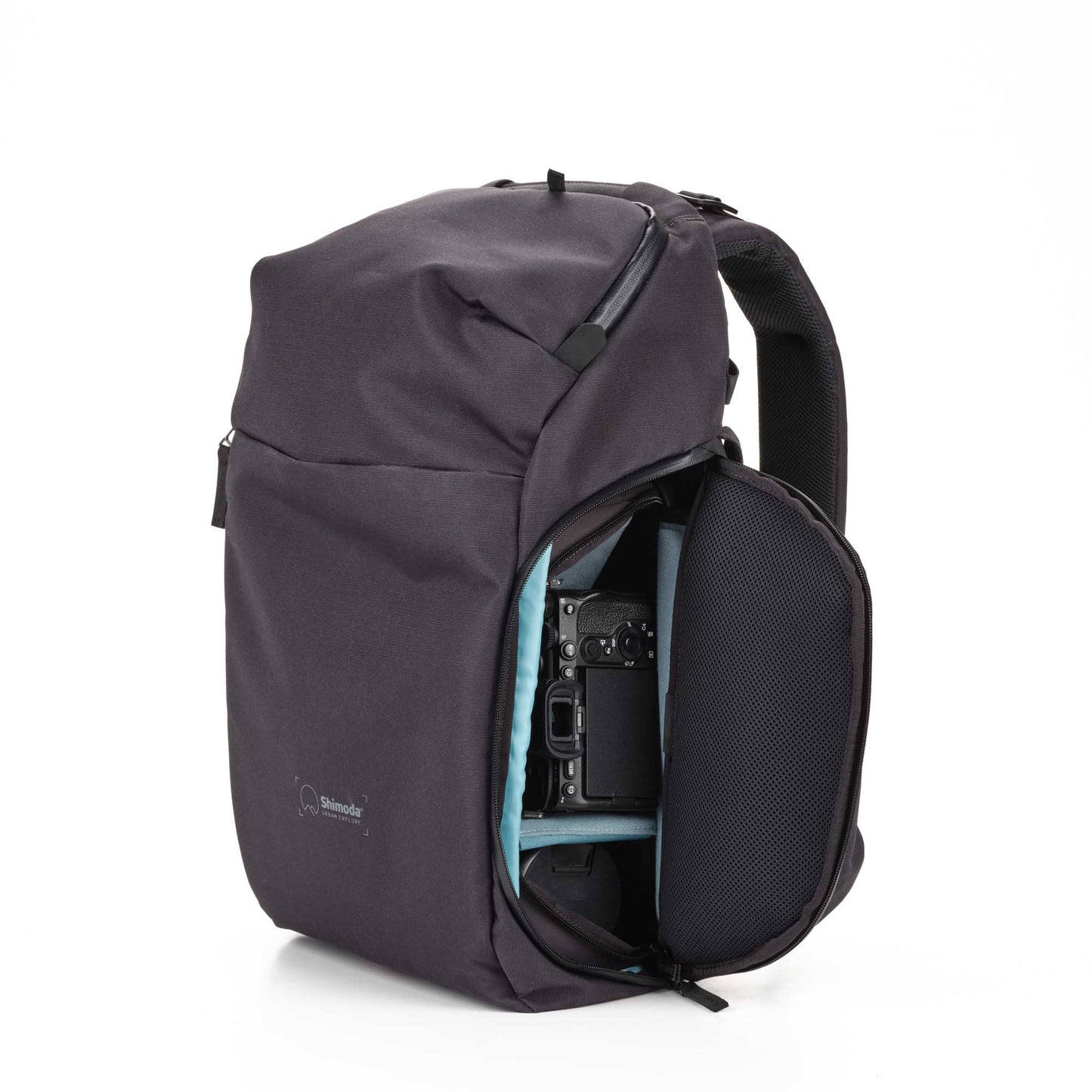 Urban Explore backpack with 16-inch laptop compartment open