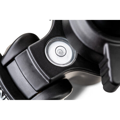 View of the Benro tripod with additional accessory mounting points for monitors or arms.