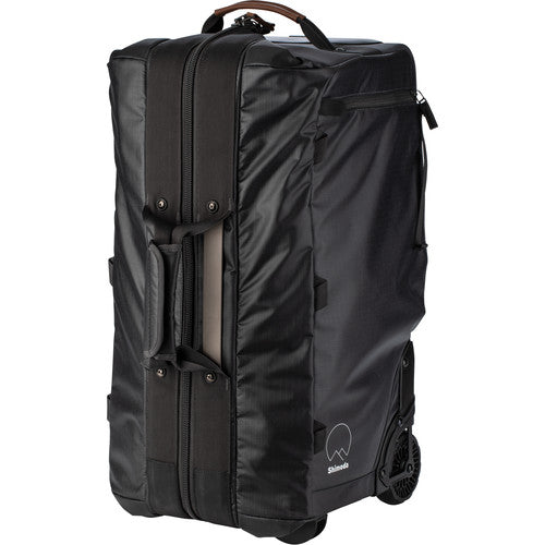 Wide-open view of Shimoda DV Roller with doctor’s bag-style access for easy gear organization