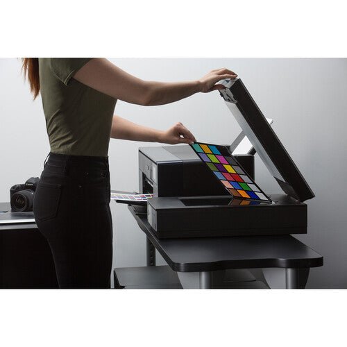 Calibrating a desktop printer using the ColorChecker Studio for accurate color prints.