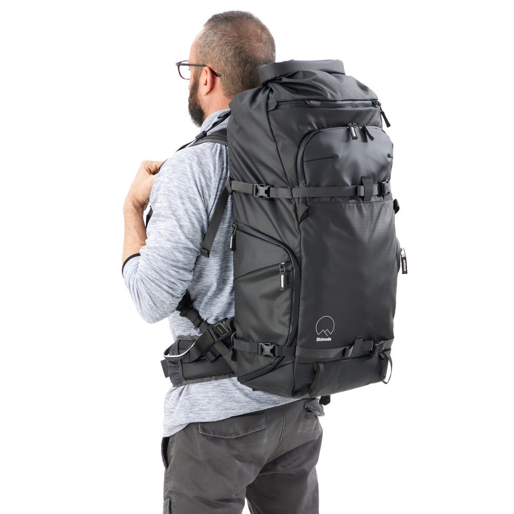 Close-up of the Action X50 Backpack’s adjustable torso height system for a custom fit.