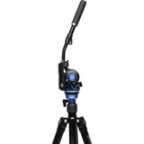 Benro A2573F tripod extended to 71 inches, showcasing height versatility and stability.