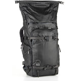 Expanded roll-top closure on Shimoda X40 backpack adds 7L storage, ideal for adventure gear.