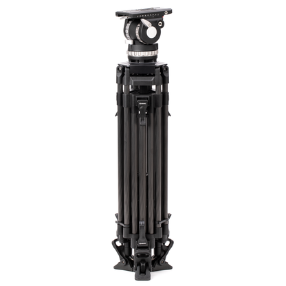 Close-up side profile of the Benro BVX18 fluid head showing pan arms and drag controls.