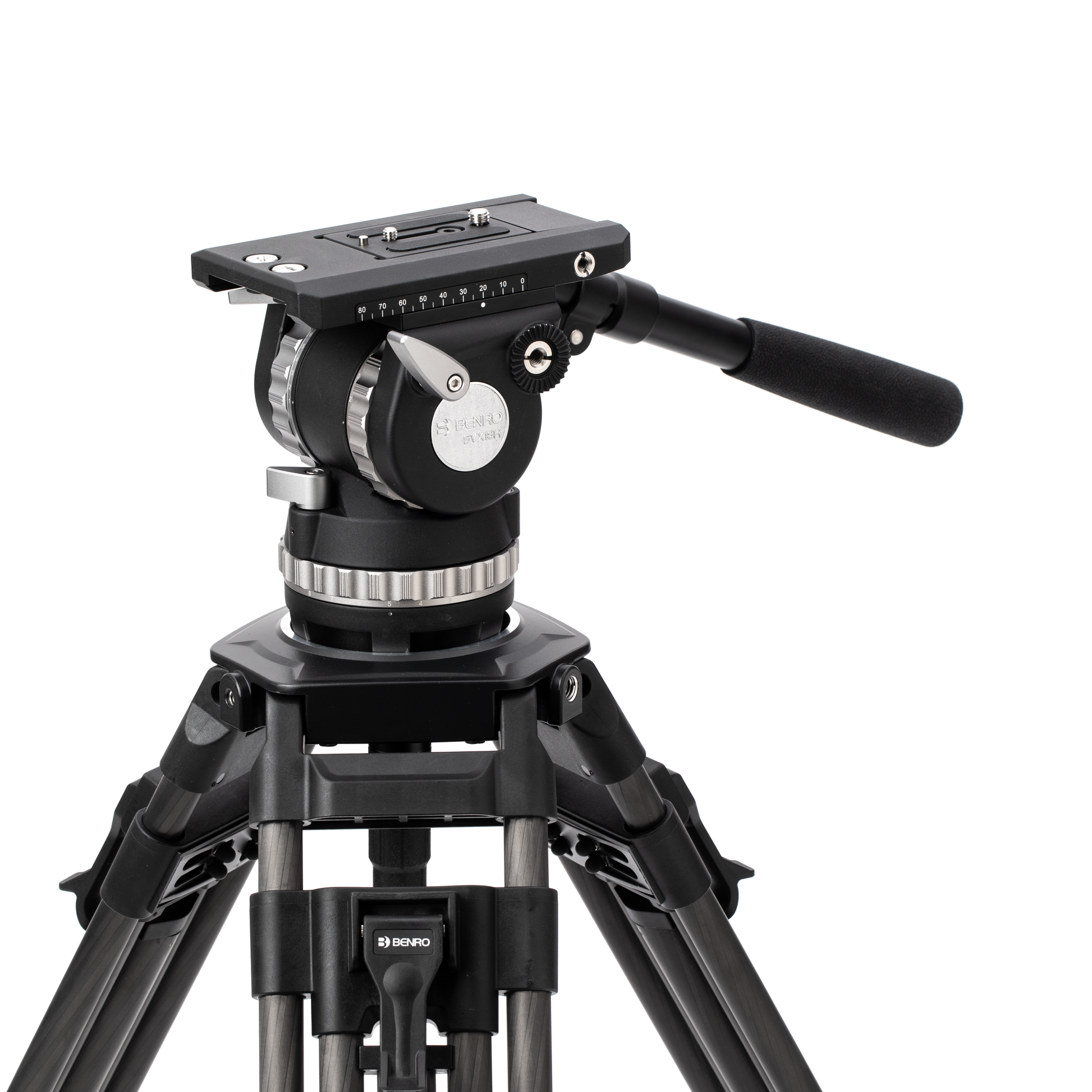 Benro BVX18 tripod legs with mid-level spreader attached for increased stability