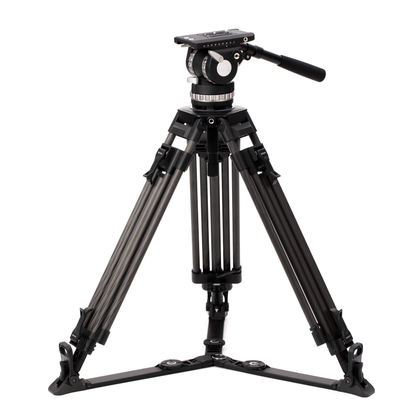 A professional cinema camera mounted securely on the Benro BVX18 tripod kit