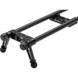 Benro MoveOver8B Carbon Fiber Slider with a camera mounted, demonstrating effortless glide