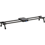 Benro MoveOver8B Carbon Fiber Slider on a tripod with adjustable legs for smooth camera movements