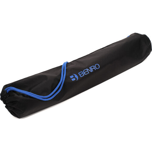 Compact video tripod folded to 31.1 inches inside the included padded carrying case.