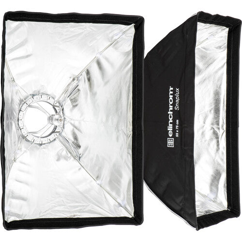 Two Snaplux Quick-Open Rectaboxes (22 x 30 in) in the Elinchrom Softbox To Go Kit, offering quick setup and high-quality light for studio or on-location shoots.