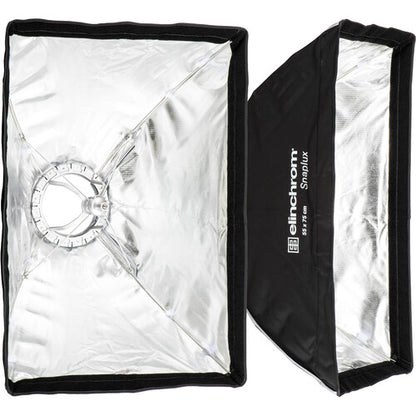 Two Snaplux Quick-Open Rectaboxes (22 x 30 in) in the Elinchrom Softbox To Go Kit, offering quick setup and high-quality light for studio or on-location shoots.