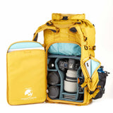 Adjustable torso height on yellow X40 backpack ensures custom fit for long hikes.