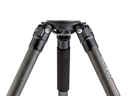 Close-up of interchangeable rubber feet being swapped for spiked feet.