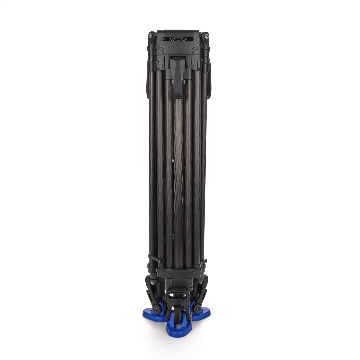Close-up of the Benro Lightning Lock System mechanism on carbon fiber tripod leg