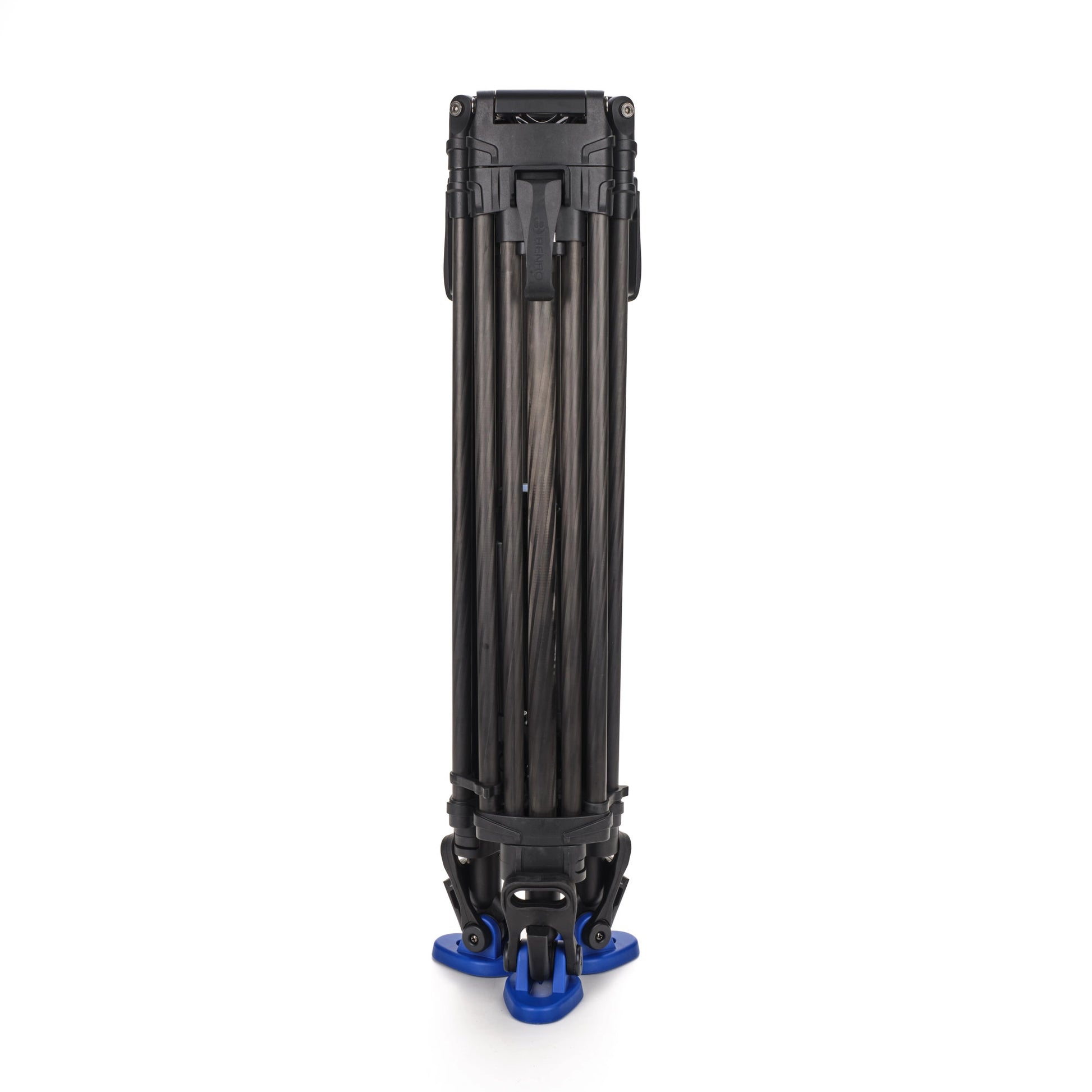 Close-up of the Benro Lightning Lock System mechanism on carbon fiber tripod leg