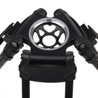 Convertible rubber and spiked feet on Benro professional video tripod for indoor and outdoor use