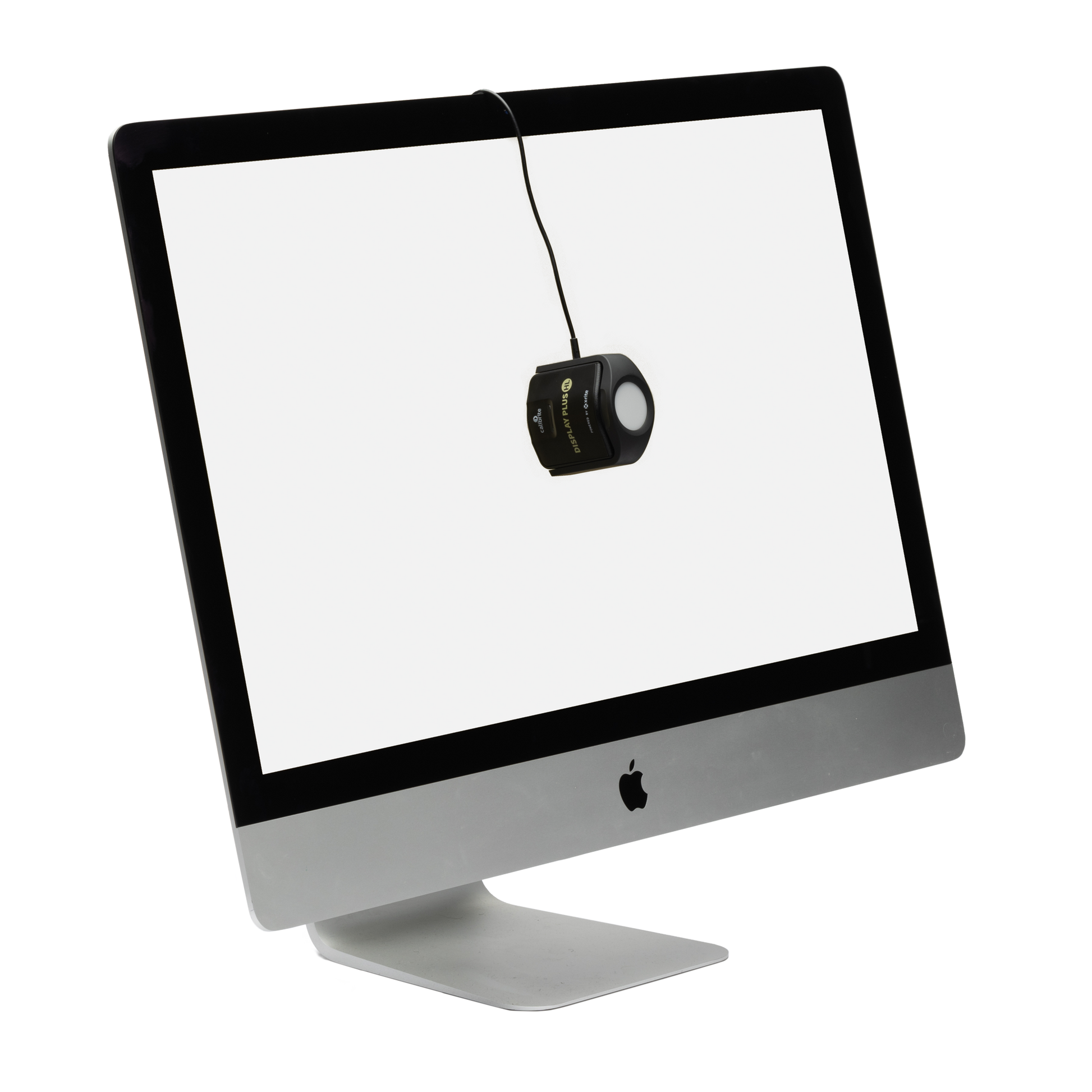 Calibrite Display Plus HL device profiling a bright mini-LED monitor.