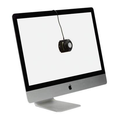 Calibrite Display Plus HL device profiling a bright mini-LED monitor.