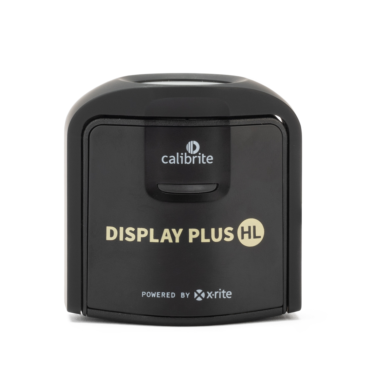 Black Calibrite Display Plus HL device on a white background