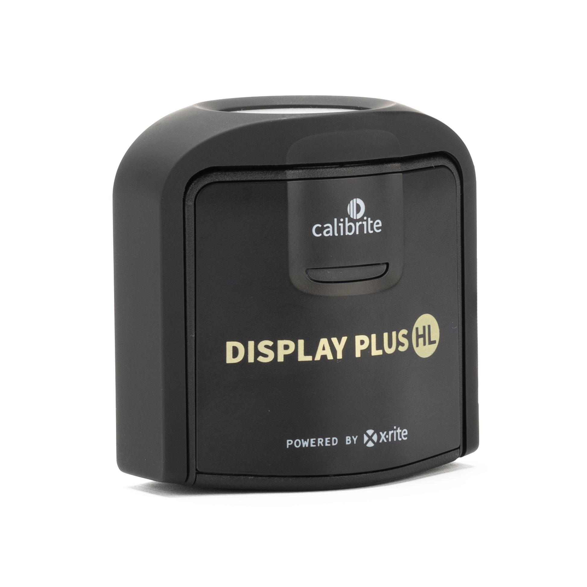 Black Calibrite Display Plus HL device on a white background