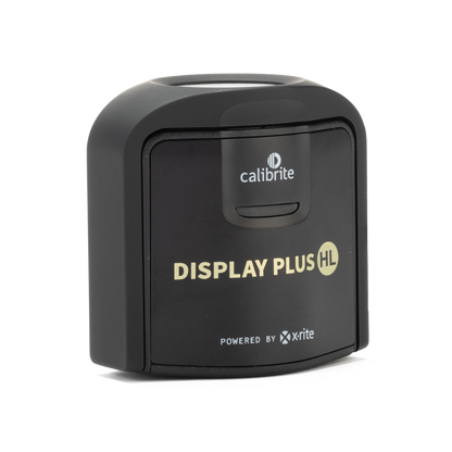 Black Calibrite Display Plus HL device on a white background