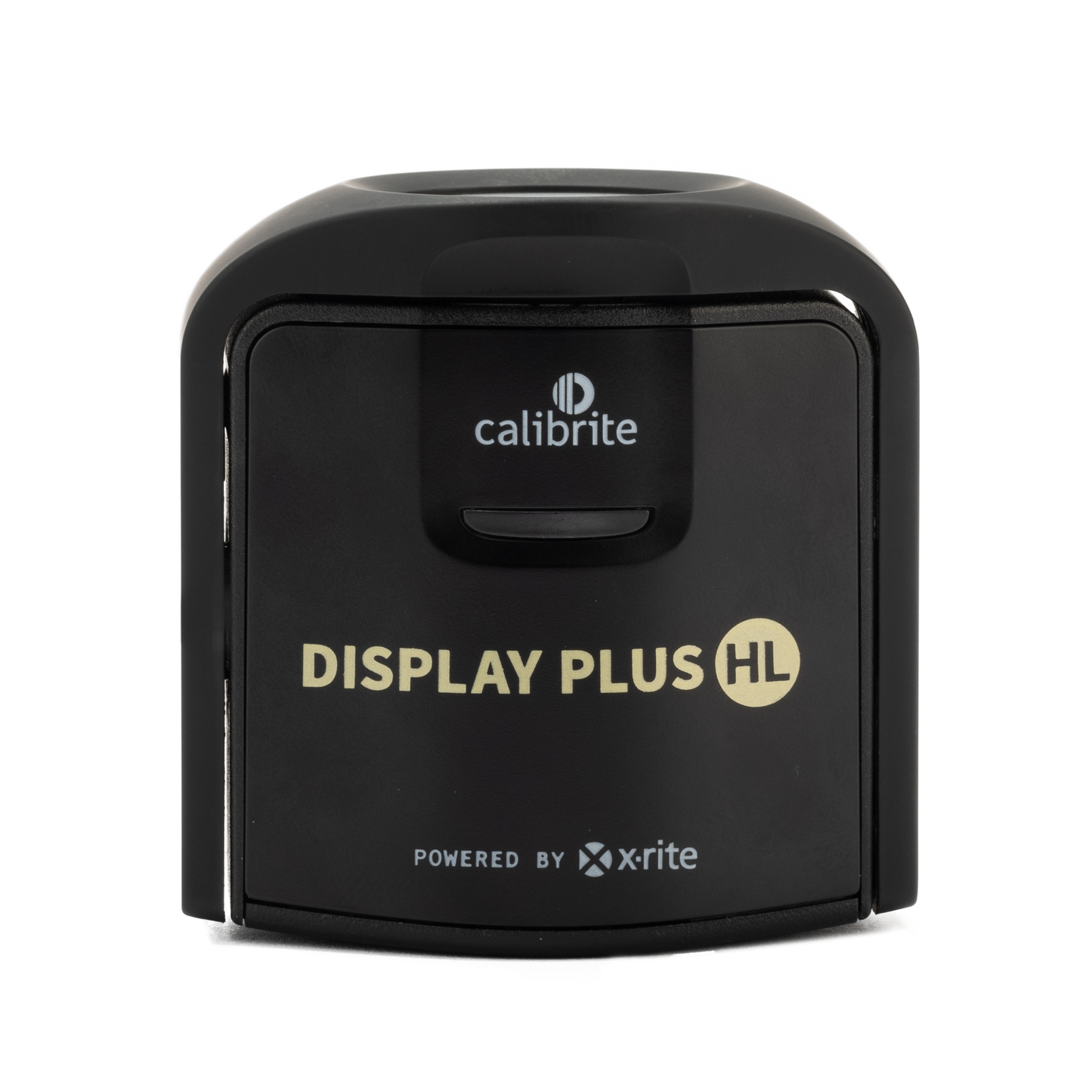 Black Calibrite Display Plus HL device on a white background