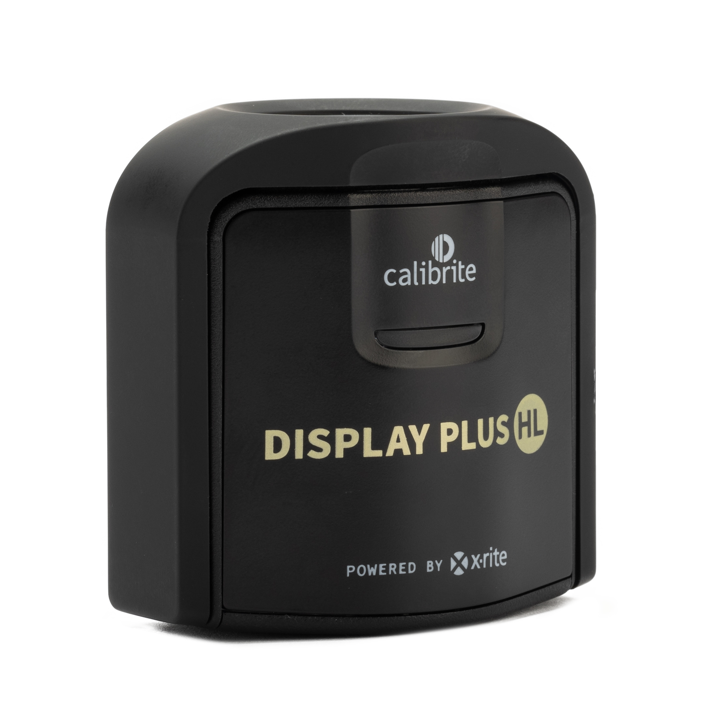 Black Calibrite Display Plus HL device on a white background