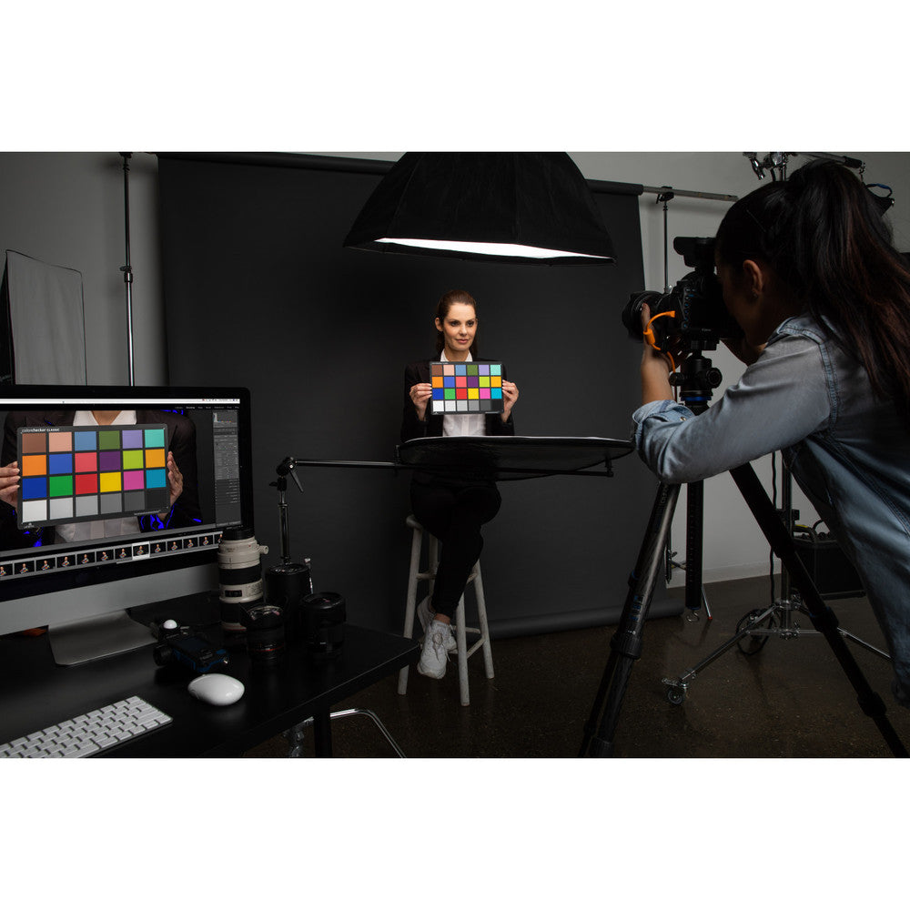 ColorChecker target with 24 natural colors representing skin tones, foliage, and skies, ensuring true-to-life color in any lighting.