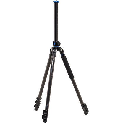 GC157F tripod’s carbon fiber legs with interchangeable rubber and spiked feet