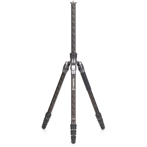 Carbon fiber tripod legs with 4 sections and durable twist locks.